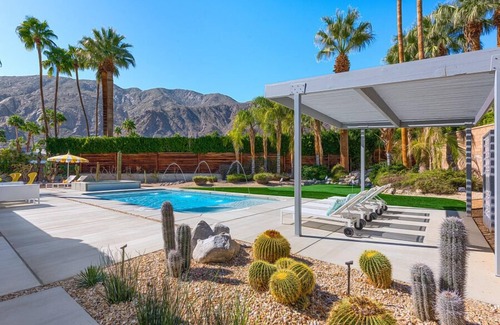 Vista Las Palmas House | Swank House! Midcentury Designer Showplace! 4 Master Suites! Pool! Spa! Mt Views