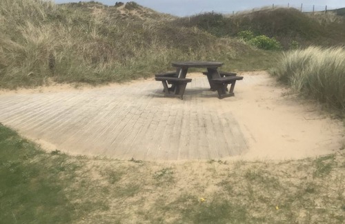 Croyde RV Rental | Tent-Communal washroom facilities-View to part of the sea-4m Bell ...