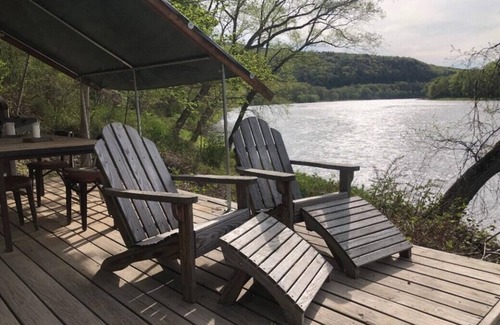 Pond Eddy RV Rental | Tentrr Signature Site - River's Edge Sunset