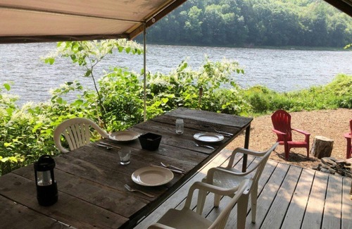 Pond Eddy RV Rental | Tentrr Signature Site - River's Edge Sunset