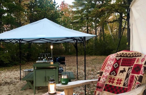 Standish RV Rental | Tentrr Signature Site - An Island view at Kiwanis Beach - Coleman Cooking Site