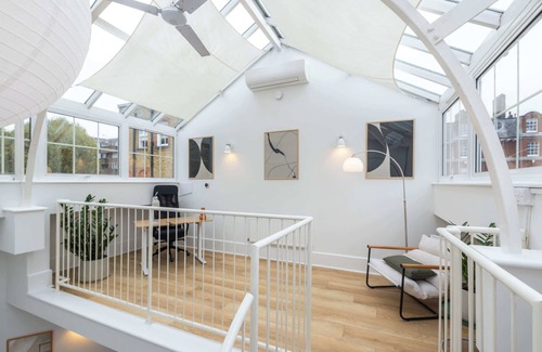 Vincent Square Apartment | The Atrium: High Ceilings & Workspace, Victoria