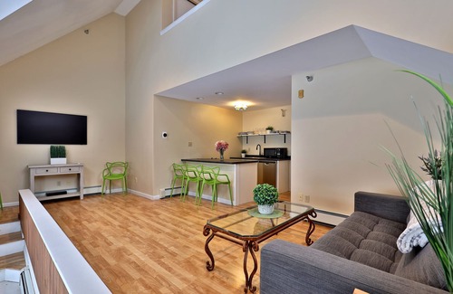Killington Cabin | The Birch Ridge: Owner's Suite #5 - Queen/Sofa Bed Suite in Killington. Hot Tub. Renovated.