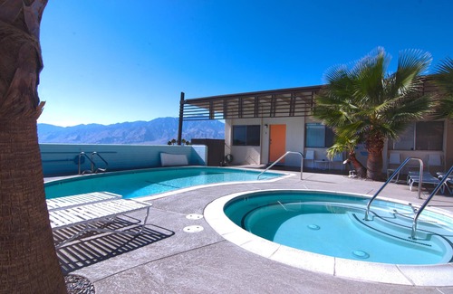 Desert Hot Springs Apartment | The Getaway 1BR #2: Pool, Mountain View, Kids/Pets welcome