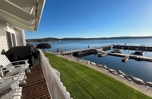 Boyne City Condo | The Landing: 3BR/3BA Waterfront Condo in Charming Boyne City.