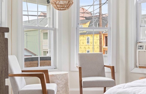 Ocean Grove House | The Melrose, Room 1A- Queen Bed & Bath: Romantic Getaway, Steps from the Beach,