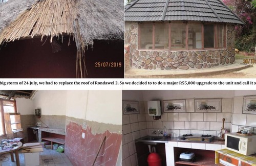 Thorny Bush Game Reserve House | The revamped riverside Kruger Park Type rondawel with Kitchen and Satellite TV