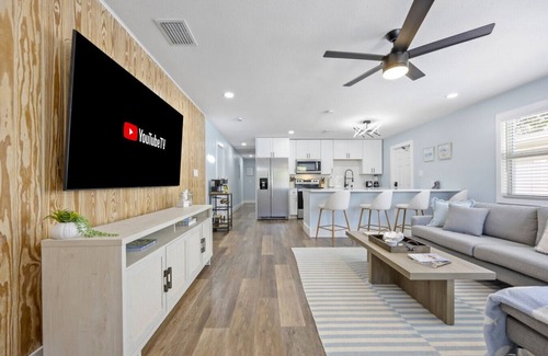Cocoa Beach Apartment | The Shark Tank: Coastal Modern, Walk to Beach, Shops & Downtown Cocoa Beach