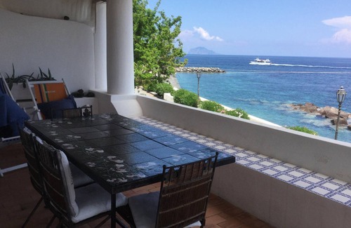 Santa Marina Salina Apartment | The terrace on the sea