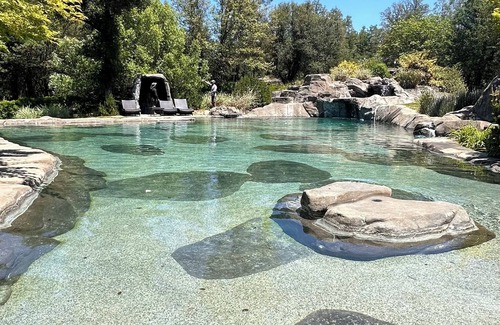 Nevada City House | The Ultimate Glamping experience. A spectacular unique pool with a hot tub & rv.