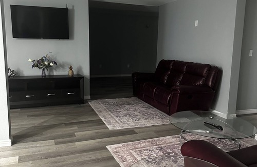Aurora House | This guest room is located in our basement. It has a king size bed.