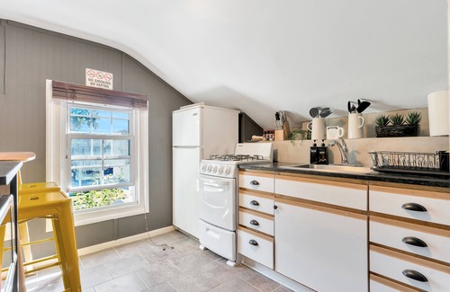 Berkley Apartment | This property offers a colorful and funky modern vibe with updated furniture and decorations