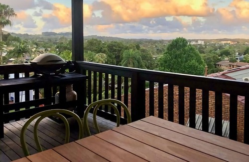 Coffs Harbour Apartment | This unique level home is situated on the upper level in a private setting, with mountain views