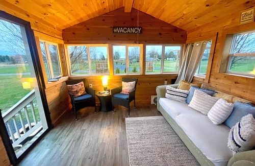 Chazy Cabin | Tiny Glamping Experience with AC and access to Lake Champlain