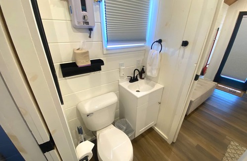 Grand Junction House | Tiny home with one queen bed on main floor.