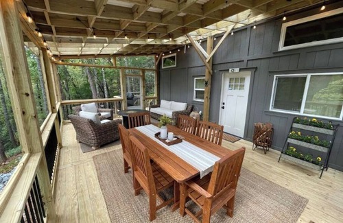 Unaka House | Tinyhome above waterfall, lake access