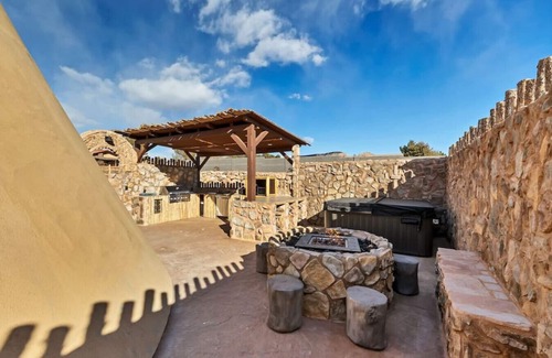 Virgin RV Rental | Tipi Perfect for Stargazing In Zion Chief Tipi #41 on the Pond w/ 1 King Bed, Hot Tub & Outdoor Kitchen