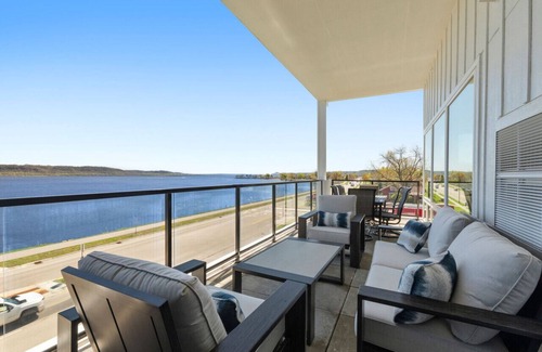 Lake City Condo | Top floor end unit with covered porch overlooking Lake Pepin - Assigned Garage - Unit 305