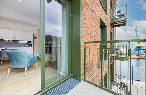 Wismar Apartment | Topmodernes 2-zimmer Apartment mit Balkon und Wlan in Erstklassiger Hafenlage