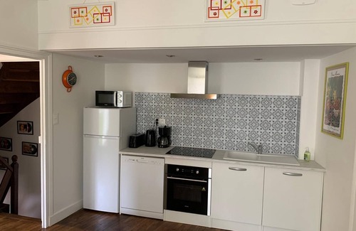 Aubeterre-sur-Dronne House | Townhouse with garden access! Barque Fleurie and its 60s decor