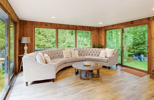 Boone House | Tree-lined house in Boone with old-school charm & game room