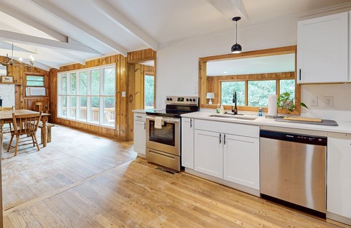Boone House | Tree-lined house in Boone with old-school charm & game room
