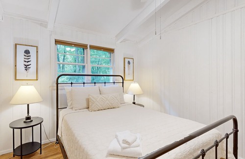 Boone House | Tree-lined house in Boone with old-school charm & game room