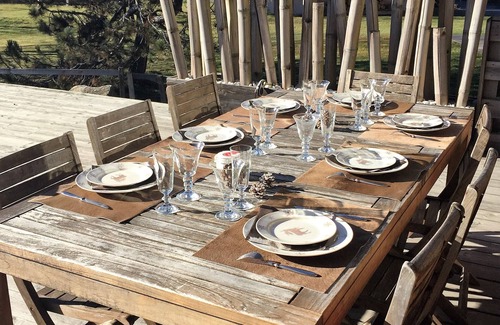 Demi-Quartier Ski Chalet | Triplex apartment in chalet, spectacular view of Megève and the Alps