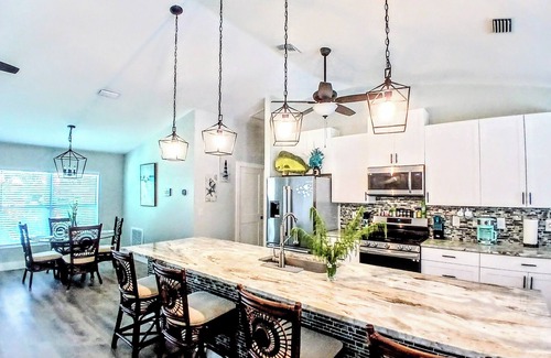 Vero Beach House | Tropical Escape, Saltwater Pool, Hot Tub & Tiki Bar .Near Beaches. Pet-friendly
