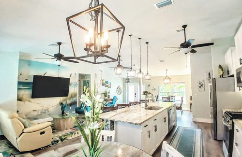 Vero Beach House | Tropical Escape, Saltwater Pool, Hot Tub & Tiki Bar .Near Beaches. Pet-friendly