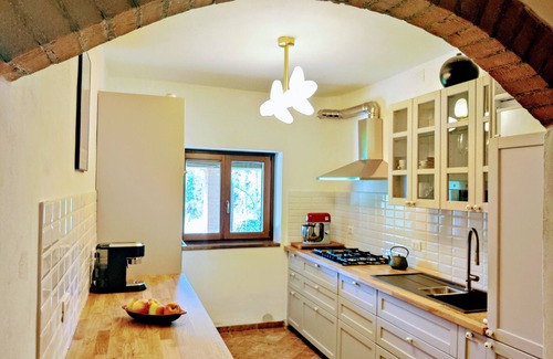 Volterra House | Tuscany holiday home for 2-6, private pool, fenced garden, scenic terrace view