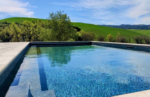 Volterra House | Tuscany holiday home for 2-6, private pool, fenced garden, scenic terrace view