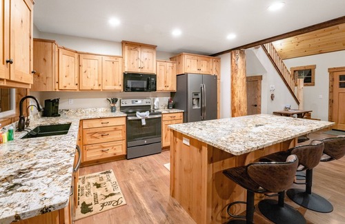 Bigfork Cabin | Two neighboring cabins with lake/mountain views & fireplaces, great for a group