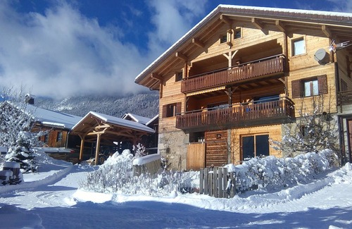 Les Villards-sur-Thones Ski Chalet | Two-unit chalet with breathtaking views from the south terrace near the village.