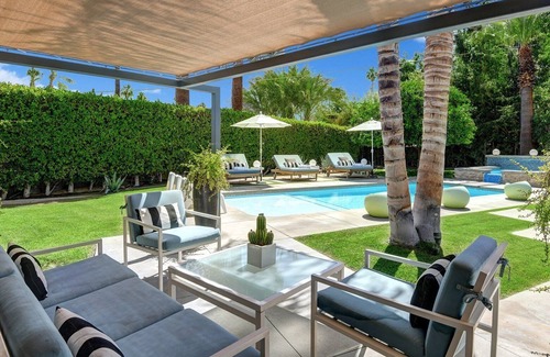 Tahquitz River Estates House | Ultra-LUX- Mesa Mid-Century- Resort Style Pool, Spa, Fire Pit- Close to Everything- 2BD/2BA