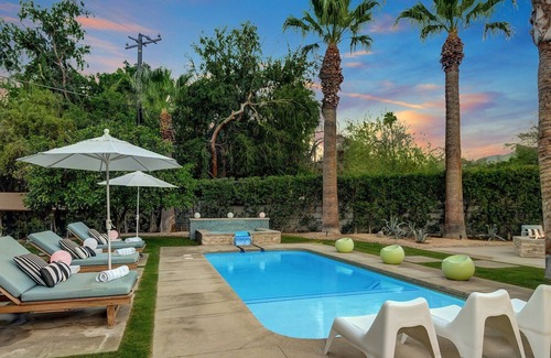 Tahquitz River Estates House | Ultra-LUX- Mesa Mid-Century- Resort Style Pool, Spa, Fire Pit- Close to Everything- 2BD/2BA