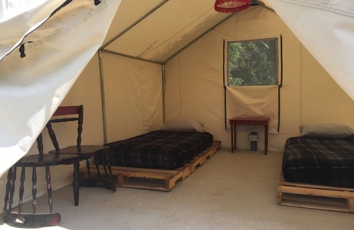 Sturgis RV Rental | Unique Glamping tent with 2 twin beds in Sturgis South Dakota