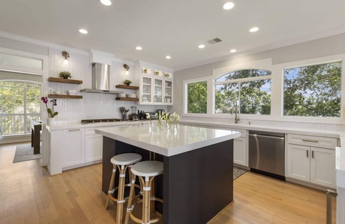 Montgomery House | Upscale Lakefront Oasis – Pool, Hot Tub, Balcony, Game Room & More Nearby Festival