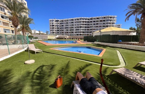 Playa del Ingles Apartment | Vacation Apartment 'Mirador Los Molinos' with Sea View, Shared Pool and Shared Garden