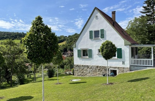 Mulfingen House | Vacation home with fantastic veranda, garden, fireplace, infrared cabin