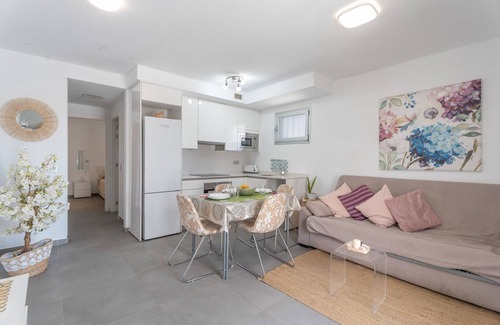 Granadilla de Abona Apartment | Vacation 'Divino En Playa' with Sea View, Shared Pool and Wi-Fi