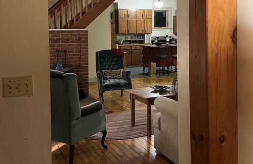 Chelsea House | VAST trail access with peaceful views & cozy spaces in VT schoolhouse.