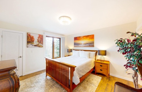 Nehalem House | Vibrant, dog-friendly stay with private hot tub, washer/dryer & fireplace