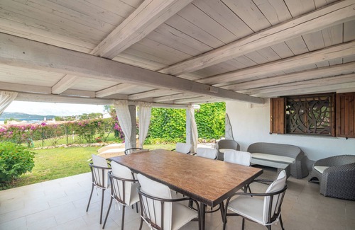 Baja Sardinia Villa | Villa 'Alba' with Sea View, Shared Pool and Wi-Fi
