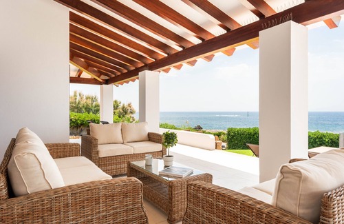 Sant Lluis Villa | Villa 'Arcola' with Sea View, Wi-Fi and Air Conditioning