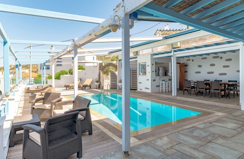 Mpatsi Villa | Villa "Blue Waves View Andros" with Sea View, Private Pool & Wi-Fi