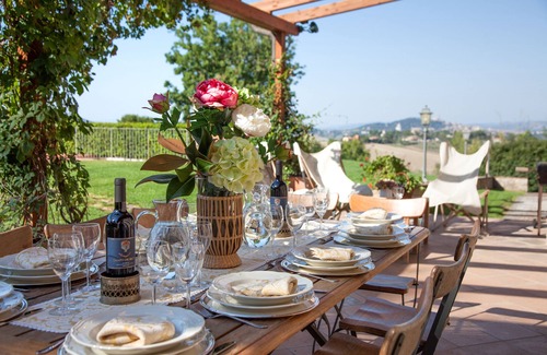 Romazzano Villa | Villa del Falco, sleeps up 13. Pool and tennnis court, medieval tower, gym