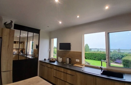 Sallenelles House | Villa Natura, jacuzzi and panoramic view of the bay and sea.