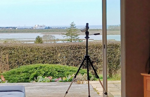 Sallenelles House | Villa Natura, jacuzzi and panoramic view of the bay and sea.