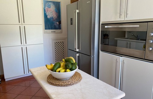 Porto Ercole Villa | Villa Pimpinnacolo: A splendid garden with swimming pool and breathtaking views